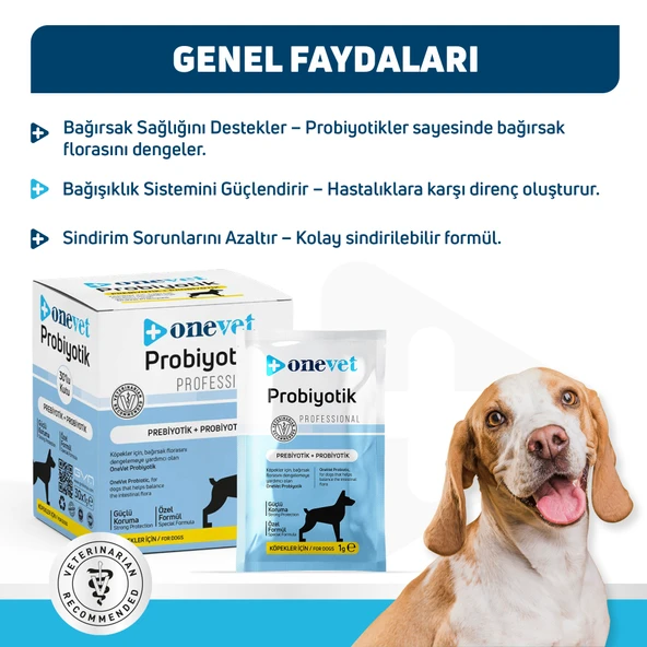 OneVet Probiyotik Şase Köpekler Için Sindirim Ve Bağışıklık Desteği Takviye Vitamini 30x1gr - 5