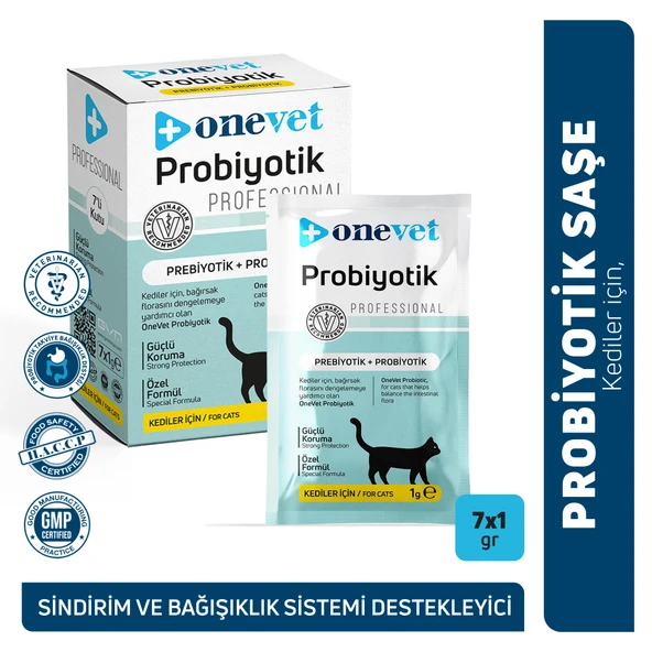 OneVet Probiyotik Saşe Kediler Için Sindirim Ve Bağışıklık Sistemi Destekleyici Toz Şase 7x1 gr - 2
