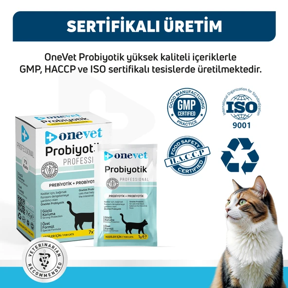 OneVet Probiyotik Saşe Kediler Için Sindirim Ve Bağışıklık Sistemi Destekleyici Toz Şase 7x1 gr - 9