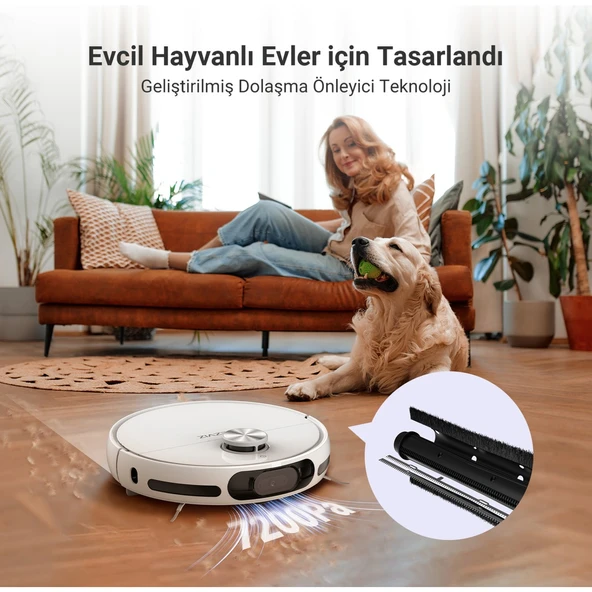 Ezvız RS20 Pro Robot Süpürge, Hepsi Bir Arada, 7200PA, Sıcak Su ile Paspas Yıkama, Sıcak Hava ile Paspas Kurutma, Otomatik Toz Boşaltma, Yapay Zeka ile Engellerden Kaçınma, Halı Algılama - 7