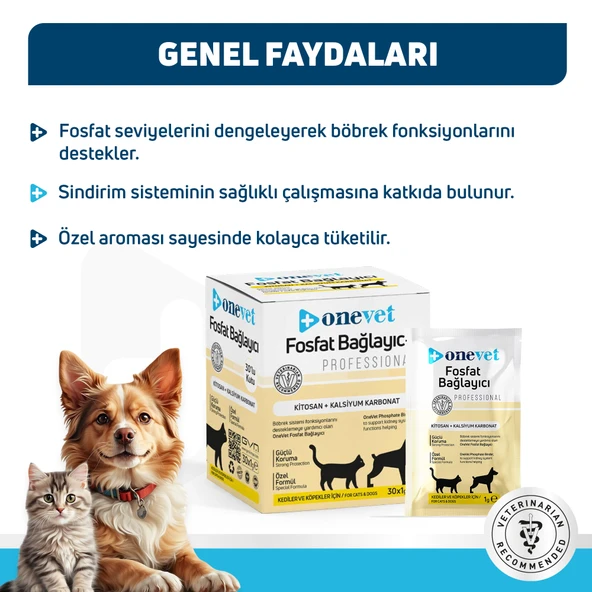OneVet Fosfat Bağlayıcı Kedi Ve Köpekler Için Böbrek Sağlığı Destekleyici Toz Şase 1 Gr. 30 Adet - 5