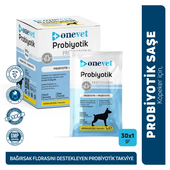 OneVet Probiyotik Şase Köpekler Için Sindirim Ve Bağışıklık Desteği Takviye Vitamini 30x1gr - 2