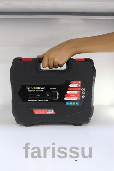 Üst Düzey Performans ve Dayanıklılık: Gold Silver GS-14500 Şarjlı El Feneri - 7