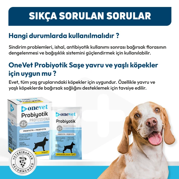 OneVet Probiyotik Şase Köpekler Için Sindirim Ve Bağışıklık Desteği Takviye Vitamini 7x1gr - 8