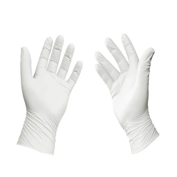 Beybi Lateks Pudralı Eldiven Muayene Beyaz Medium M