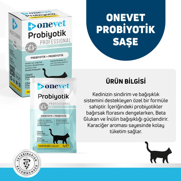 OneVet Probiyotik Saşe Kediler Için Sindirim Ve Bağışıklık Sistemi Destekleyici Toz Şase 7x1 gr - 10