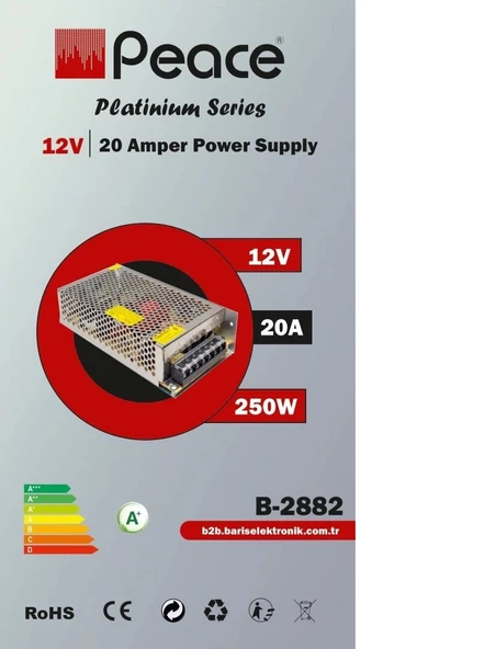 Peace B2882 Metal Adaptör 12V 20A Silver ürün görseli