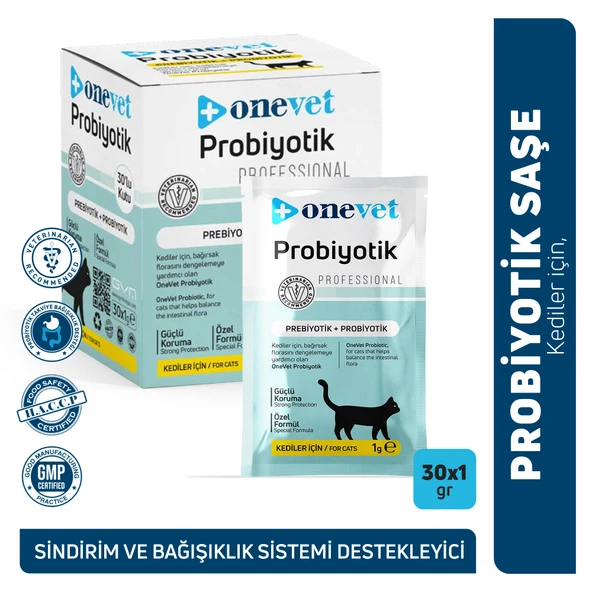 OneVet Probiyotik Saşe Kediler Için Sindirim Ve Bağışıklık Sistemi Destekleyici Toz Şase 30x1 gr - 2