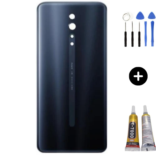 Oppo Reno Z Uyumlu Arka Pil Kapağı Siyah + Montaj Seti