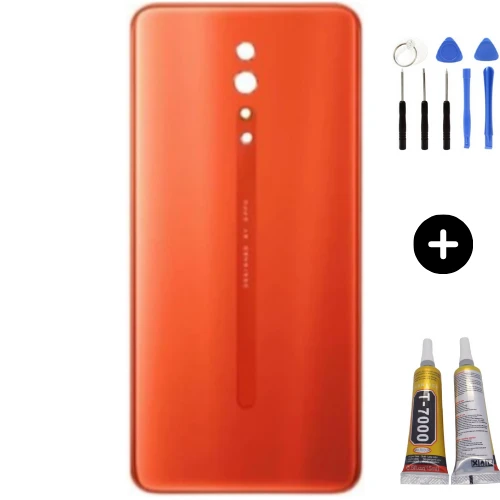 Oppo Reno Z Uyumlu Arka Pil Kapağı Turuncu + Montaj Seti