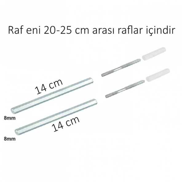 Gizli Raf Tutucu  14 cm x 8 mm, (Bir Takım) - 9