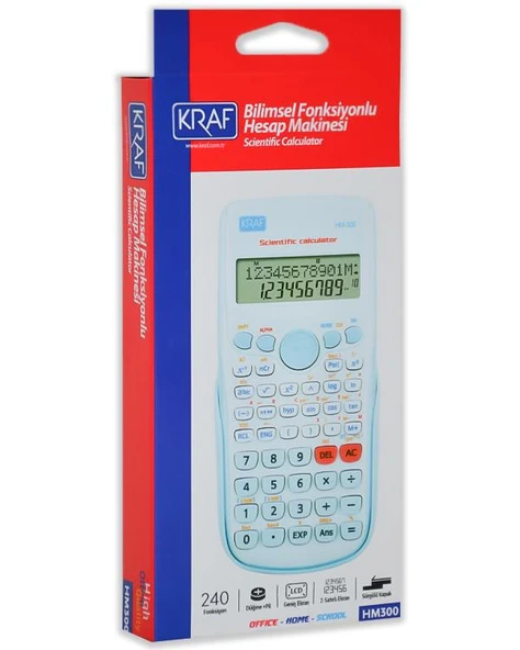 Kraf Bilimsel Fonksiyonlu Hesap Makinesi Mavi HM300