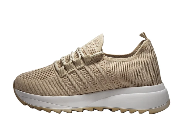 Lommax 2302 Bej Kadın Günlük Sneakers - Resim 2