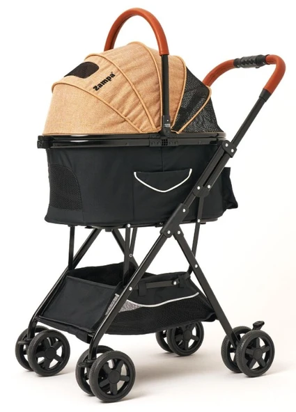 Zampa Bottas Katlanabilir Kedi Köpek Arabası (LD03T-K) - Haki