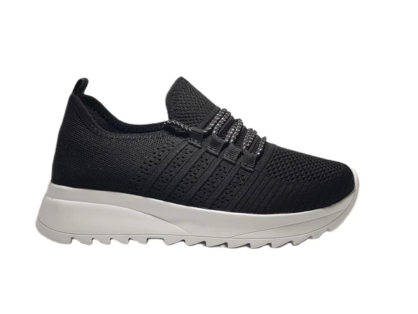 Lommax 2302 Siyah-Beyaz Kadın Günlük Sneakers - 2