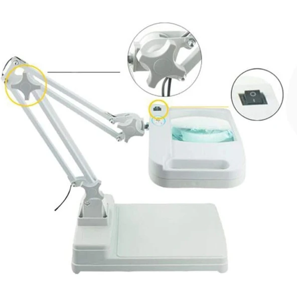 5X 10X Büyüteç - Led Işıklı Süper Parlak Enerji Tasarruflu  Masa Lambası Lt-861 ürün görseli