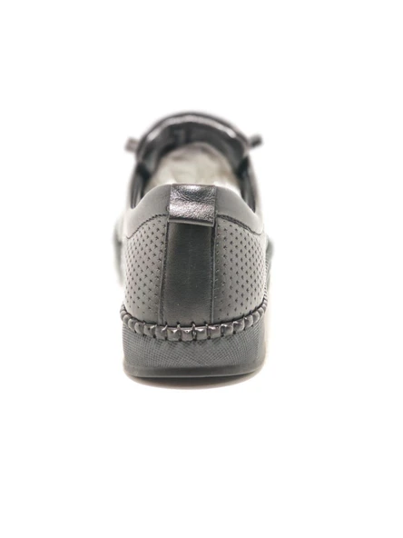 Voyager Z094 Siyah Kadın Deri Casual Ayakkabı - Resim 5