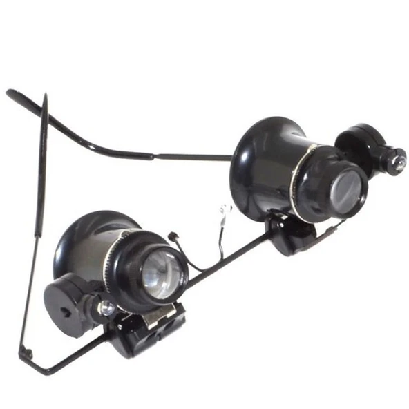 Gözlük Model Çıft Led Aydınlatma Saat Onarımı Için Harika Büyüteç - Resim 3