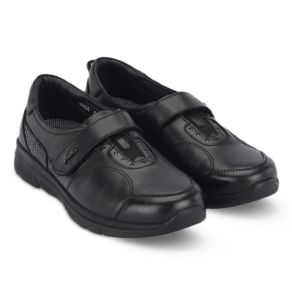 Forelli GOLDEN 29406-G Siyah Kadın Günlük Deri Comfort Ayakkabı - 2