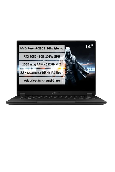 Asus FA401UH-RG018 R7 260 16GB 512GB SSD RTX5050 14" 165Hz FreeDos ürün görseli