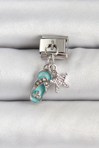 316L Çelik Gümüş Renk Tatil Konspet Nomination Charm