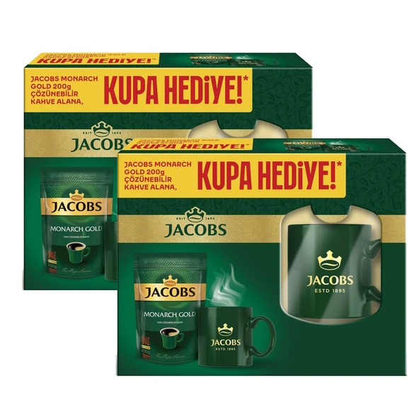 Jacobs Monarch Gold 200 gr Çözünebilir Kahve + Kupa Hediyeli x 2 Adet - 1