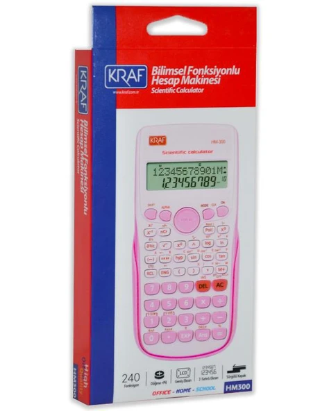 Kraf Bilimsel Fonksiyonlu Hesap Makinesi Pembe HM300