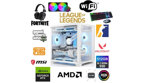 DFS Gaming ECO 67X RYZEN 5 5600X-B550M-RTX 5060 8GB-16GB RAM-512GB M.2-SIVI SOĞUTMALI-OYUNCU BİLGİSAYARI ürün görseli