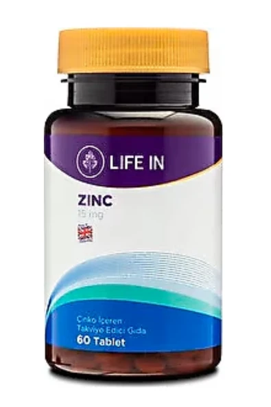 Life In Zinc Tablet – Bağışıklık Sistemi ve Cilt Desteği, 60 Tablet ürün görseli