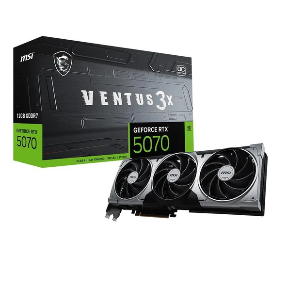 MSI GeForce RTX 5070 12G VENTUS 3X OC 12GB GDDR7 192 Bit DLSS 4 Ekran Kartı
