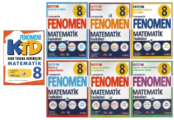 FENOMEN 8.SINIF MATEMATİK KTD+FENOMEN MATEMATİK FASİKÜLLERİ (7 KİTAP)