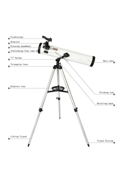 76x700 Profesyonel Aynalı  Uzay Teleskopubeyaz - Resim 5