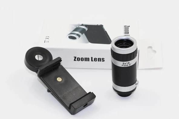 8x18 Zoom Teleskop Telefon Kamera Lensi Mini El Dürbünü - 2