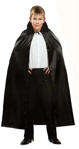 Siyah Renk Yakalı Halloween Pelerini 90 Cm - Resim 3