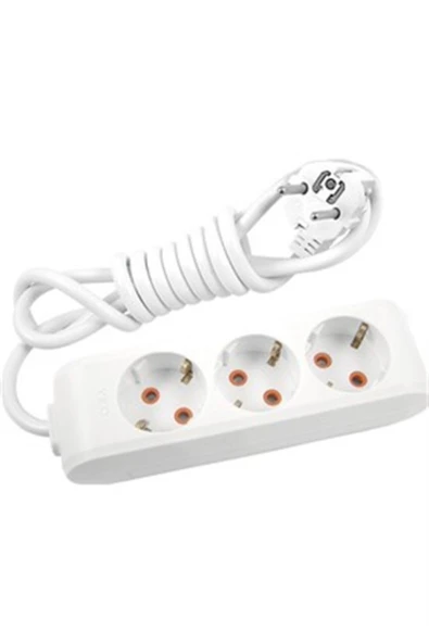 VİKO Viko Multi-Let Üçlü Priz Topraklı Kablolu Çocuk Korumalı 1 Metre-Beyaz 90113301