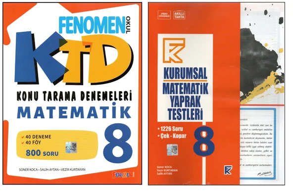 FENOMEN 8.SINIF MATEMATİK KONU TARAMA DENEMELERİ+KURMAY KURUMSAL MATEMATİK YAPRAK TEST (2 KİTAP) ürün görseli