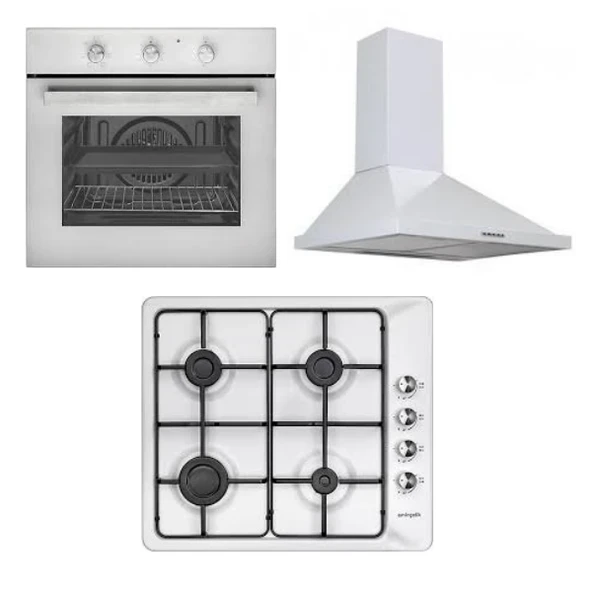 Eminçelik EC-AO 2160 BP W60- EC-CH 1420 PB W60-EC-AH 3140 WE60 NG Beyaz Ankastre Set-2