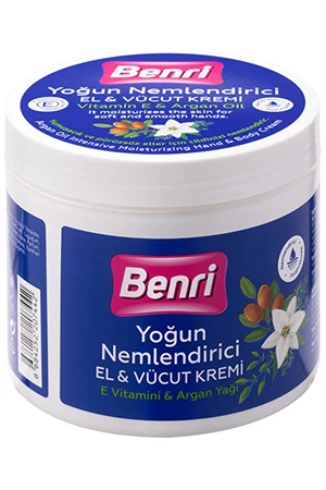 Benri Argan Yağlı Yoğun Nemlendirici El ve Vücut Kremi – 500 ml