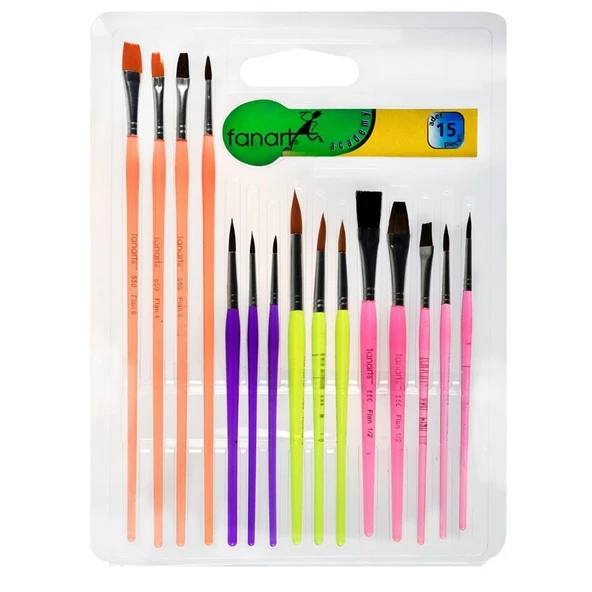 Fanart Academy 550 Seri Fırça Seti 1 (15 Li) - 2