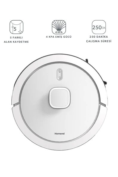 Alex Laser Power 1287h Toz Hazneli Moplu Halı Tanıyan Robot Süpürge - Resim 6