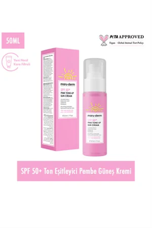 Maruderm Pembe Ton Eşitleyici Güneş Kremi SPF 50+ – Renkli Koruyucu Krem, 50 ml - Resim 2