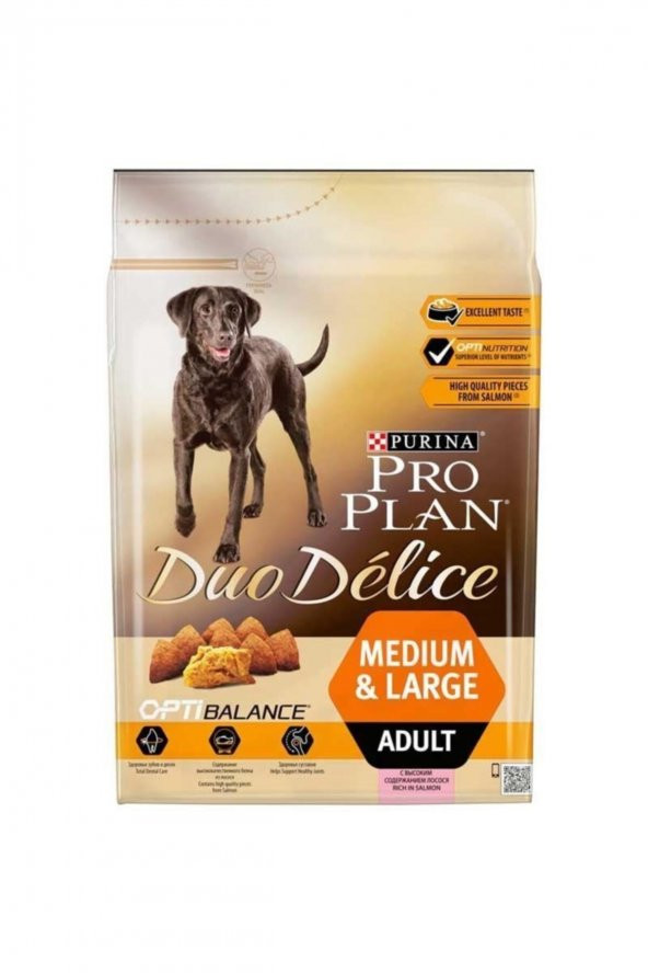 Pro Plan Duo Delice Adult Somonlu Orta ve Büyük Irk 10 kg Yetişkin Köpek Maması
