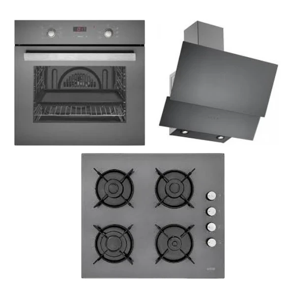 Eminçelik EC-AO 2163 G60-EC-CH 1454 RC G60-EC-AH 1240 GG60 Gri Ankastre Set-8