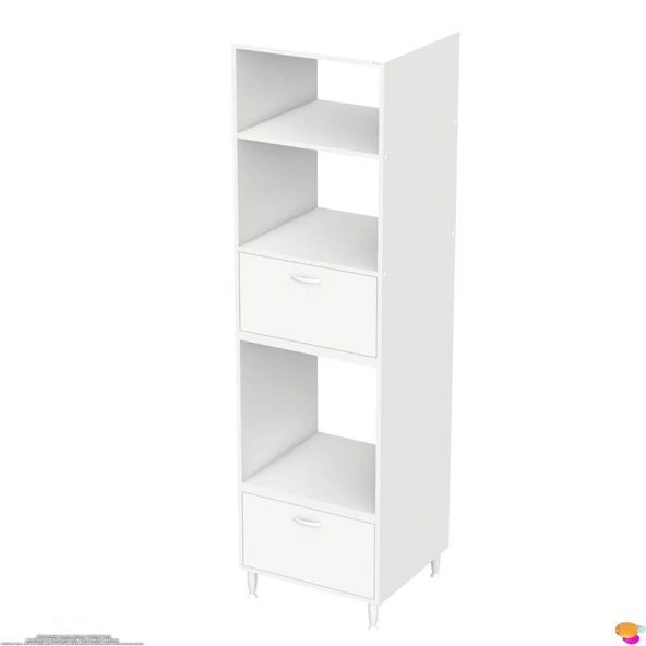 Modilayn ANKA (60x217x56 cm) Boyutunda Ankastre 2 Kapaklı Mini/Midi Mikrodalga Fırın Dolabı - 8