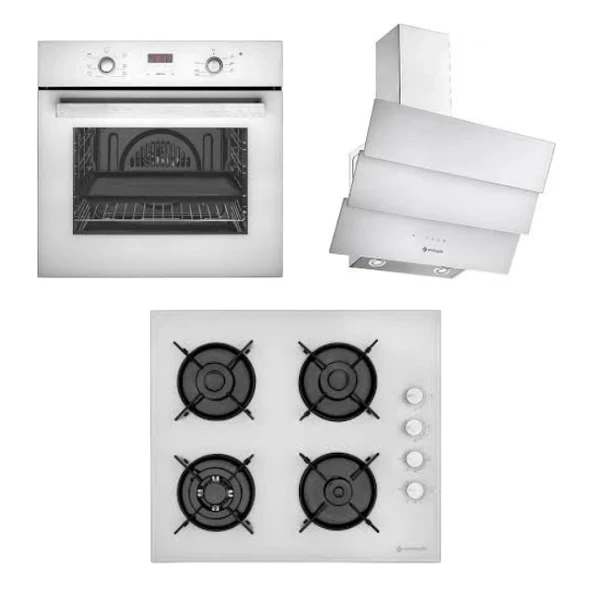 Eminçelik EC-AO 2163 W60-EC-CH 1455 RC W60-EC-AH 1240 SW WG60 ENG Beyaz Ankastre Set-10