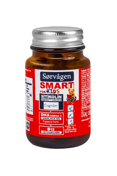 Sorvagen Smart Kids Sitikolin Dha Omega 3 Norveç Balık Yağı B12 60 Kapsül - 4