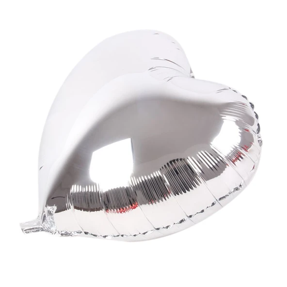 Kalp Balon Folyo Gümüş 45 cm 18 inç ürün görseli 1