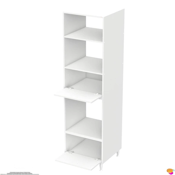 Modilayn ANKA (60x217x56 cm) Boyutunda Ankastre 2 Kapaklı Mini/Midi Mikrodalga Fırın Dolabı - 7