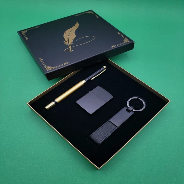 Roller Kalem Deri Anahtarlık Çakmak Seti ürün görseli 1