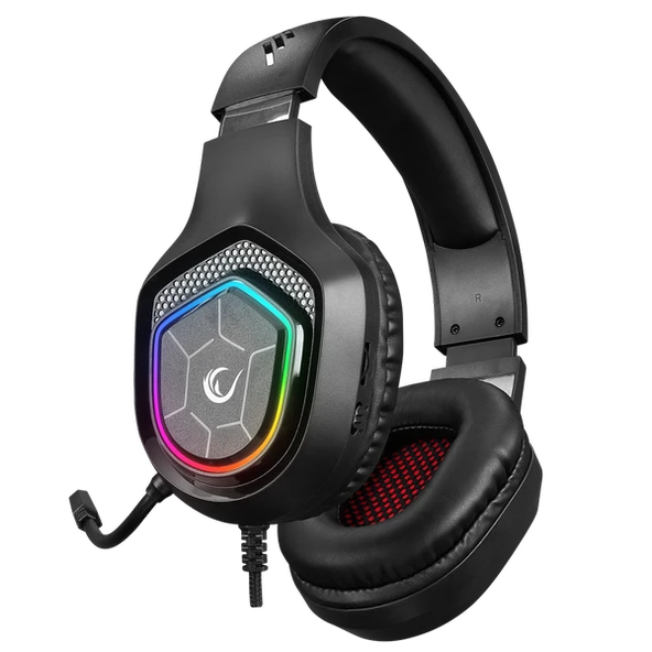 RAMPAGE RM-K90 VECTOR SİYAH RGB LED 3.5MM GAMING MİKROFONLU OYUNCU KULAKLIĞI - 3